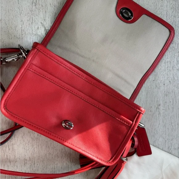 Coach Red Leather Crossbody Bag - Picture 3 of 5